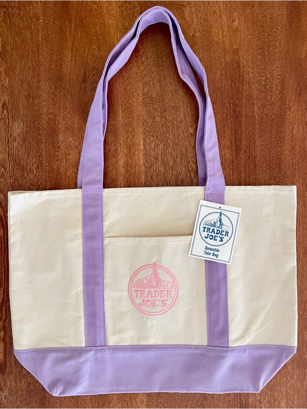 Trader Joe’s Tote Purple & Pink Large
